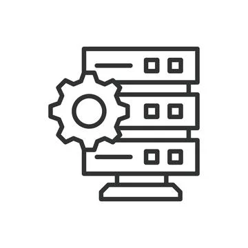 System Administration, icon in line design. System, administration, server Stock Illustration