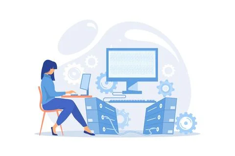 System administration Network upkeeping, computer systems and servers confi.. Stock Illustration