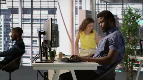 System administrator debugging company servers, preventing failures Stock Footage 318162419