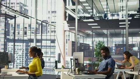 System administrator debugging company servers, preventing failures Stock Photos