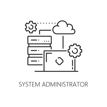 System administrator, IT specialist sysadmin icon Stock Illustration