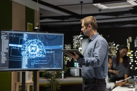 System administrator machine learning APIs developed by interns 库存照片