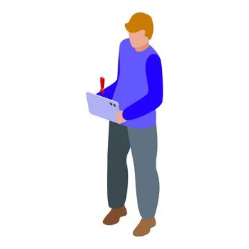 System administrator receiving error notification on tablet Stock-Illustration