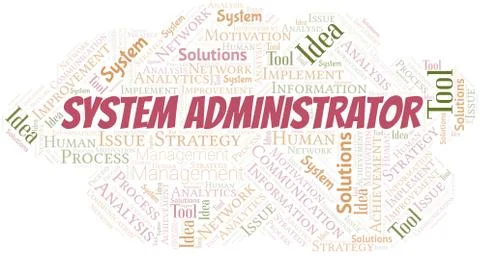 System Administrator typography vector word cloud. Stock Illustration