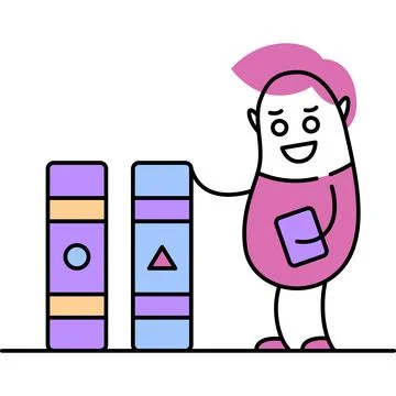 System administrator work with digital data icon Illustrazione stock