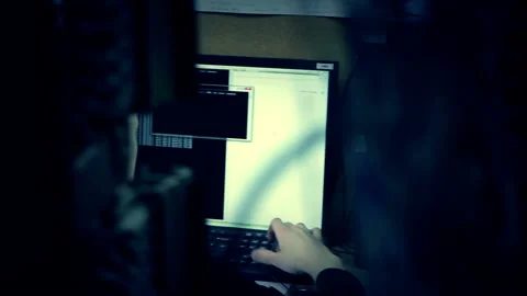 System administrator at work. Handheld shot in instrumentation laboratory.  Stock Footage 85645143