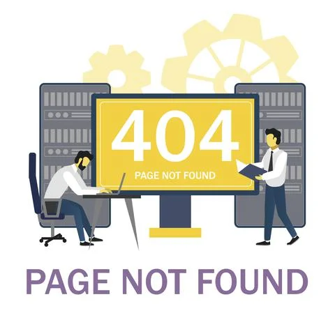 System administrators troubleshooting page error 404, flat vector illustration Stock-Illustration