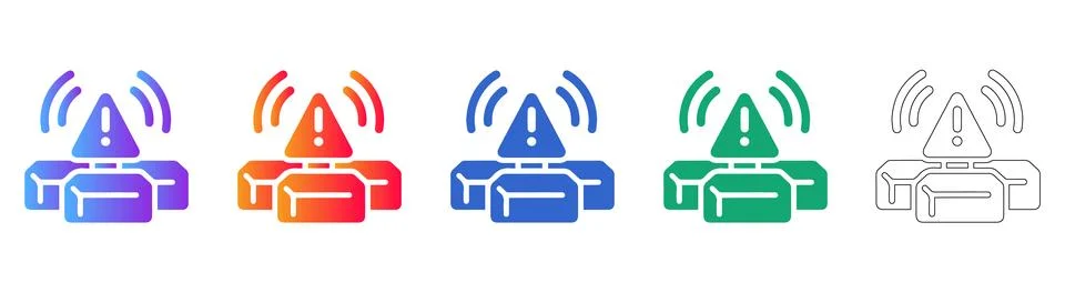 System Alert and Data Warning Notification Icons Stockillustratie