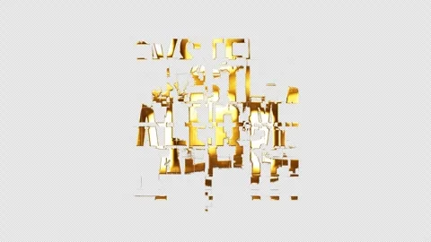System Alert gold shine light motion glitch text effect Stock Footage 246866188