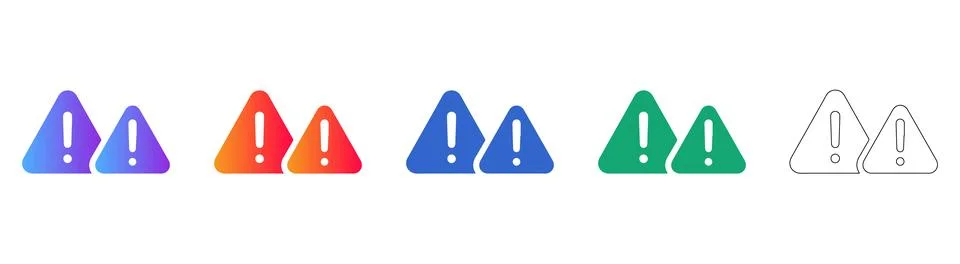 System Alert Warning Icons Stock Illustration