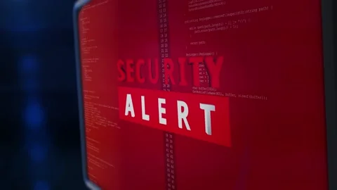 System Alert warning Virus found Vulnerabilities text on screen. weak security Stock Footage 183398393