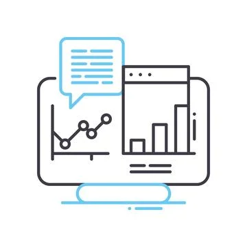 System analysis line icon, outline symbol, vector illustration, concept sign Stock Illustration