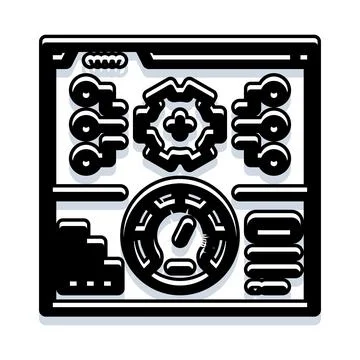 System analyst dashboard analyzing data and processes Stock Illustration