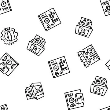 System analyst data seamless pattern vector Illustrazione stock