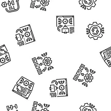 System analyst data seamless pattern vector Stock Illustration