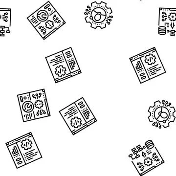 System analyst data seamless pattern vector Stock Illustration