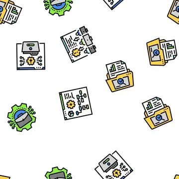 System analyst data seamless pattern vector Stock Illustration