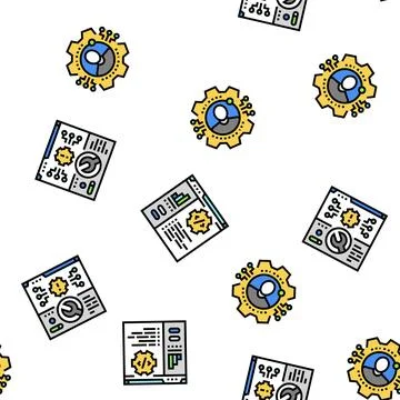 System analyst data seamless pattern vector イラスト素材