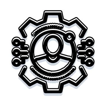 System analyst working with complex digital data connecting Stockillustratie