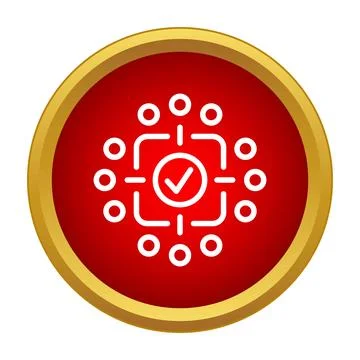 System approval process with checkmark icon Stock Illustration