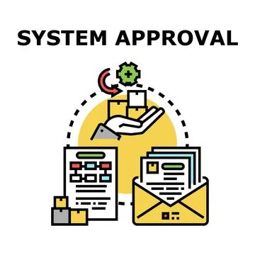 System approval process managing business operations 스톡 일러스트