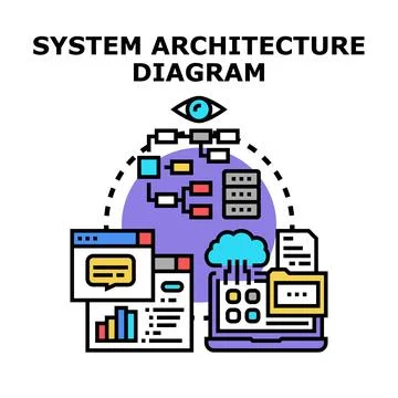 System architecture diagram vector concept illustration イラスト素材
