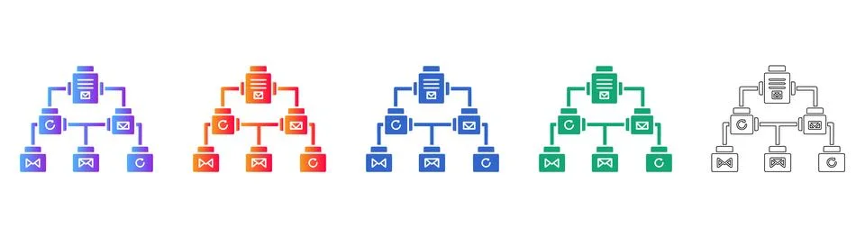 System Architecture Flowchart Icons Illustrazione stock