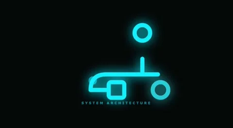 System Architecture System Node HUD Animation Stockbeeldmateriaal 335400110