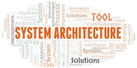 System Architecture typography vector word cloud. Stock Illustration