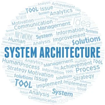 System Architecture typography vector word cloud. Stock Illustration