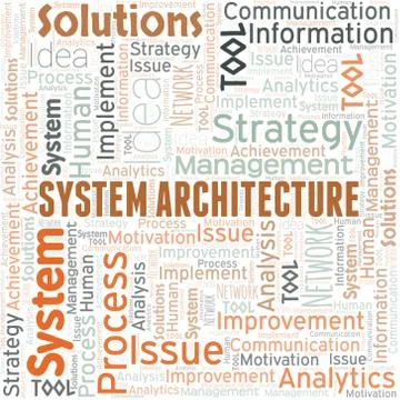 System Architecture typography vector word cloud. Stock Illustration