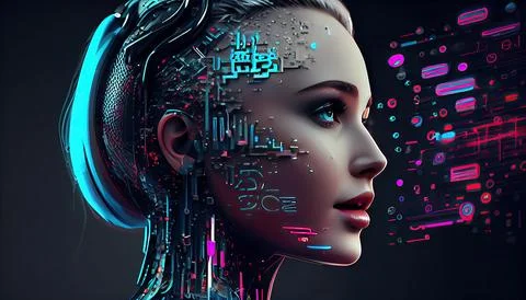 System Artificial intelligence ChatGPT Chat Bot AI Technology Illustrazione stock