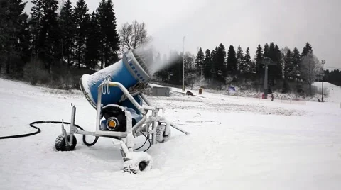 System of Artificial Snowmaking Stock Footage 58281437