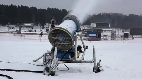System of Artificial Snowmaking Stock Footage 58281478