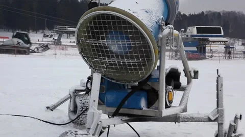 System of Artificial Snowmaking Stock Footage 58281882