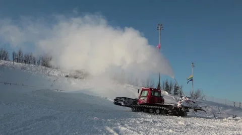 System of Artificial Snowmaking Stock Footage 58728061
