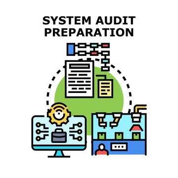 System audit preparation document workflow illustration Stockillustratie