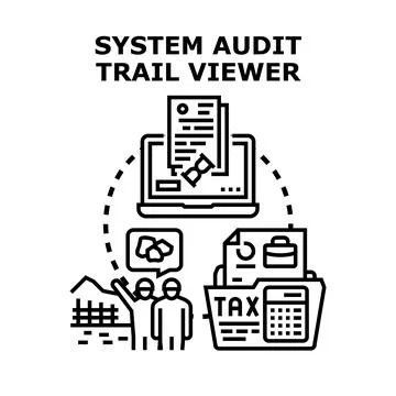 System audit trail viewer software concept Stock Illustration