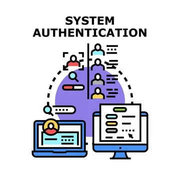System authentication process managing digital user access Stock Illustration