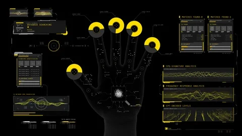 System authorization, fingerprints scan, database search, identity validation Stock-Footage 117136234