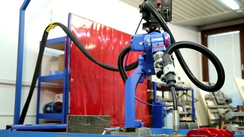 System automation product modern process assembly movement installation robot Stock Footage 334587232