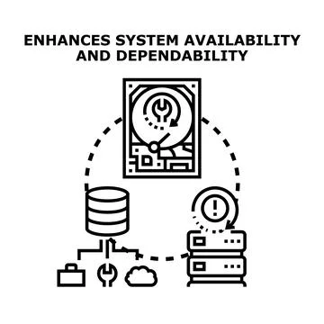 System availability and dependability enhancing concept Stock Illustration