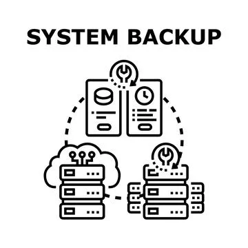 System backup and data recovery concept Stock Illustration
