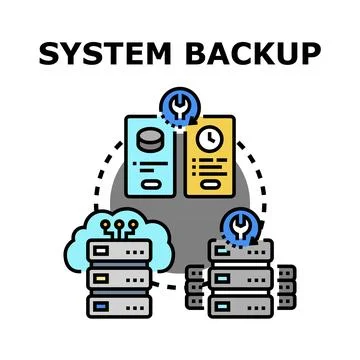System backup and data recovery concept Stock Illustration