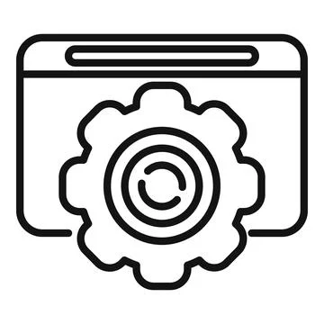 System backup icon outline vector. Data cloud Stock Illustration