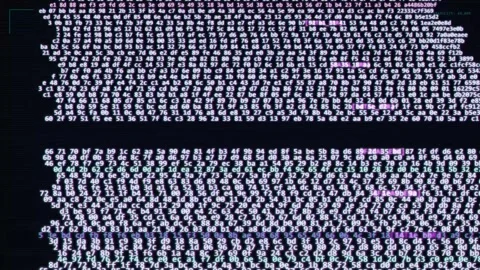 System breach hacking. Digital hexadecimal code background Stock Footage 339040017