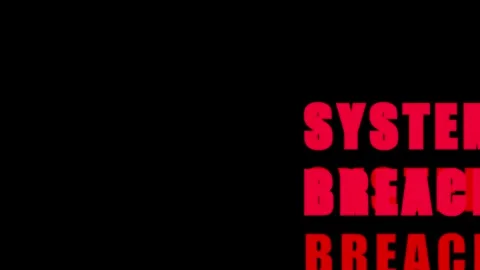 System Breach Text Animation with Glitch Effect in Dark Background Stock Footage 344283615