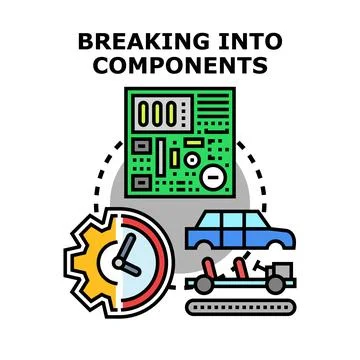 System breaking down into components vector Stock Illustration