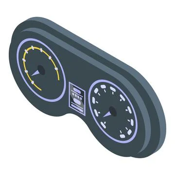 System car dashboard icon, isometric style 스톡 일러스트
