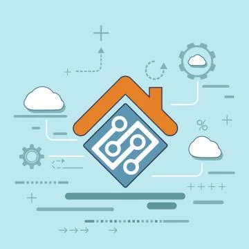 System with centralized control. Illustrazione stock